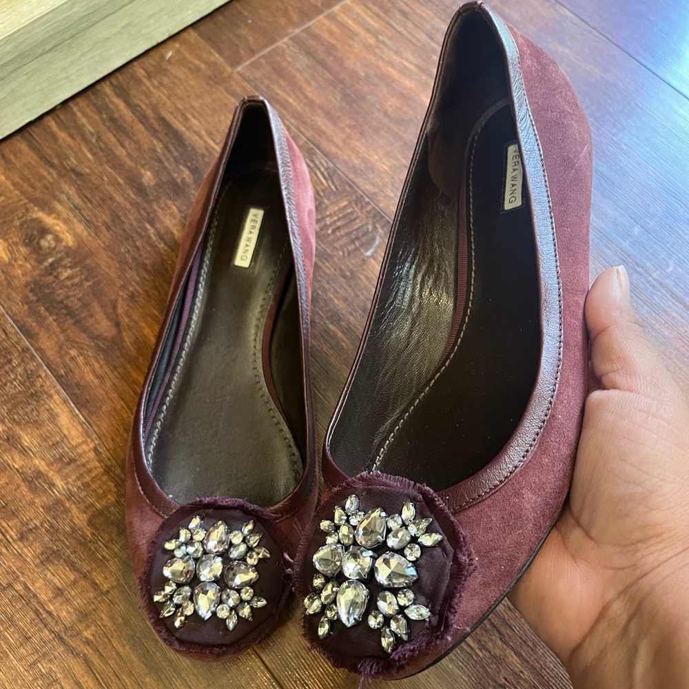 Vera Wang Crystalized Medallion Flats